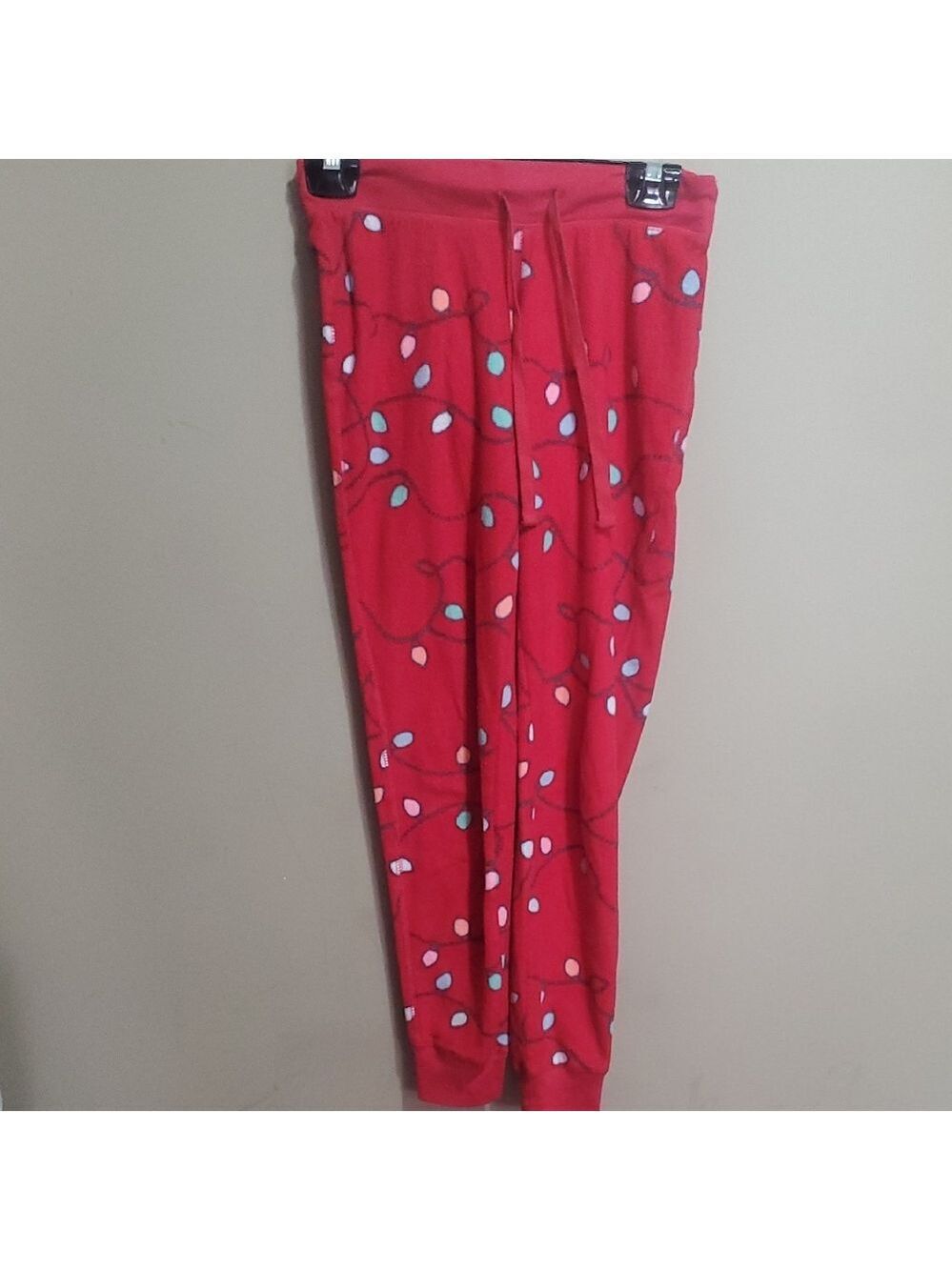 Live Love Dream Red Kids Lounge Pants with Multicolor Light Print Size Small